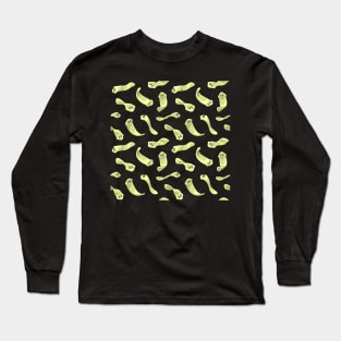 Planarians Pattern in Green Long Sleeve T-Shirt